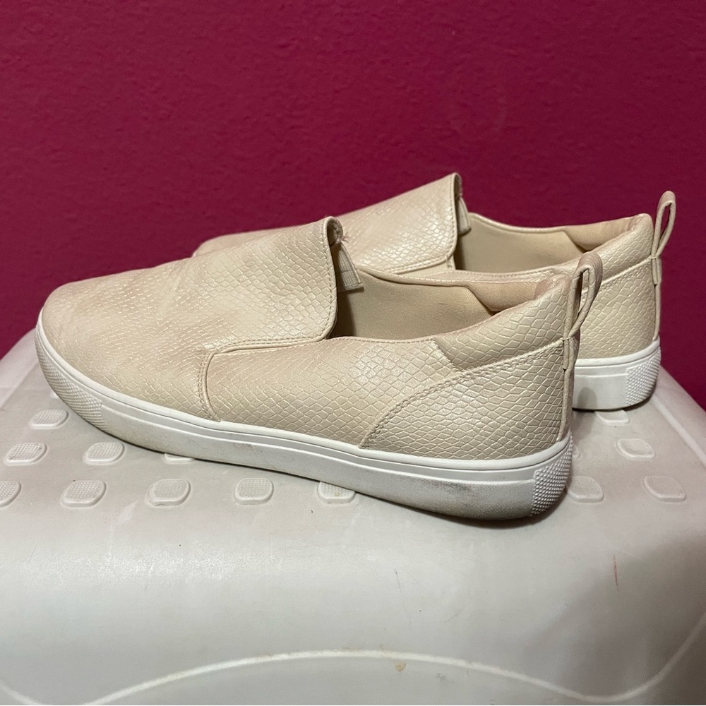 Cream Slip-On Sneakers